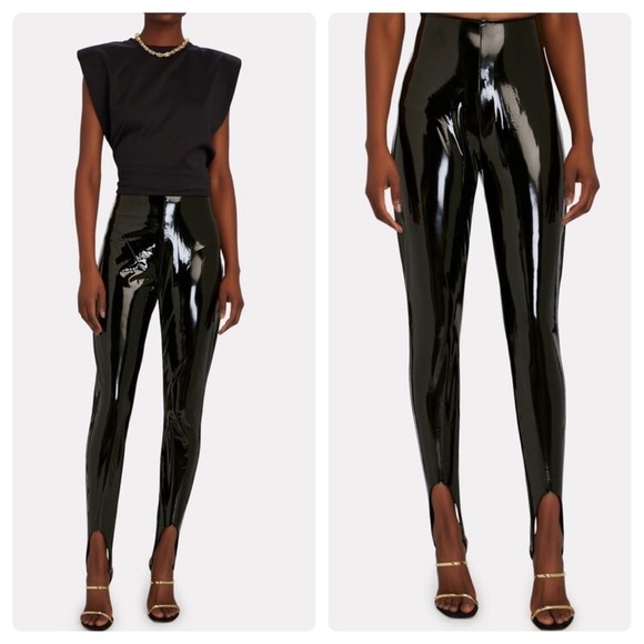 Amina Muaddi x Wolfrod Latex Stirrup Leggings 🖤 sz 6 NWOT - Picture 4 of 16
